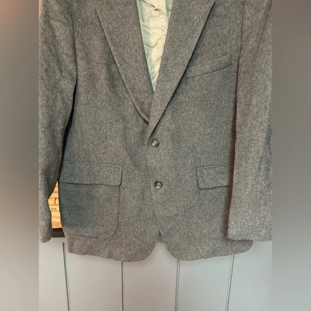 VTG 80s Avante Garde Cashmere blend blazer grey size 46R 2 button
